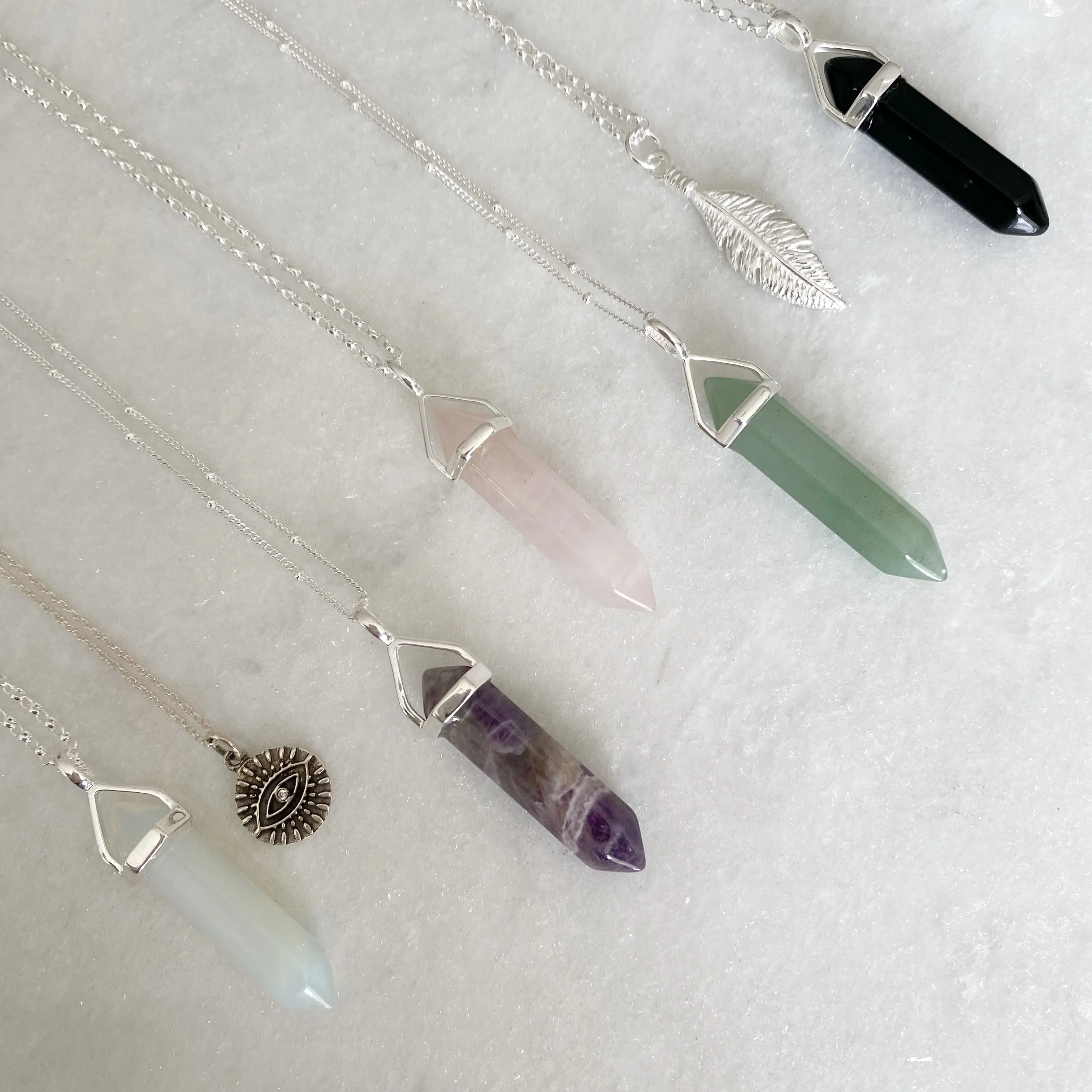 Strength Healing Crystal Necklace - Opalite - Image 12