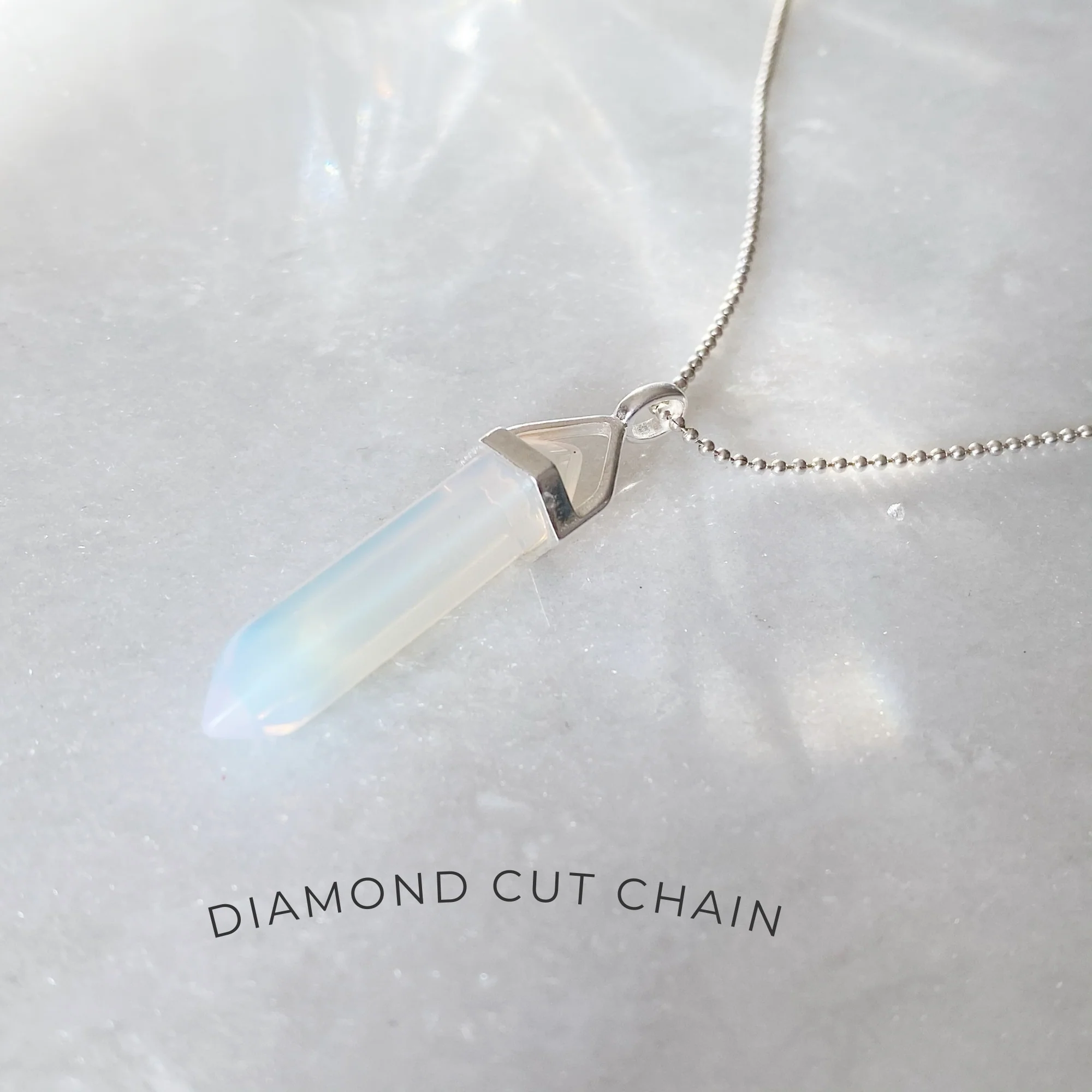 Strength Healing Crystal Necklace - Opalite - Image 6