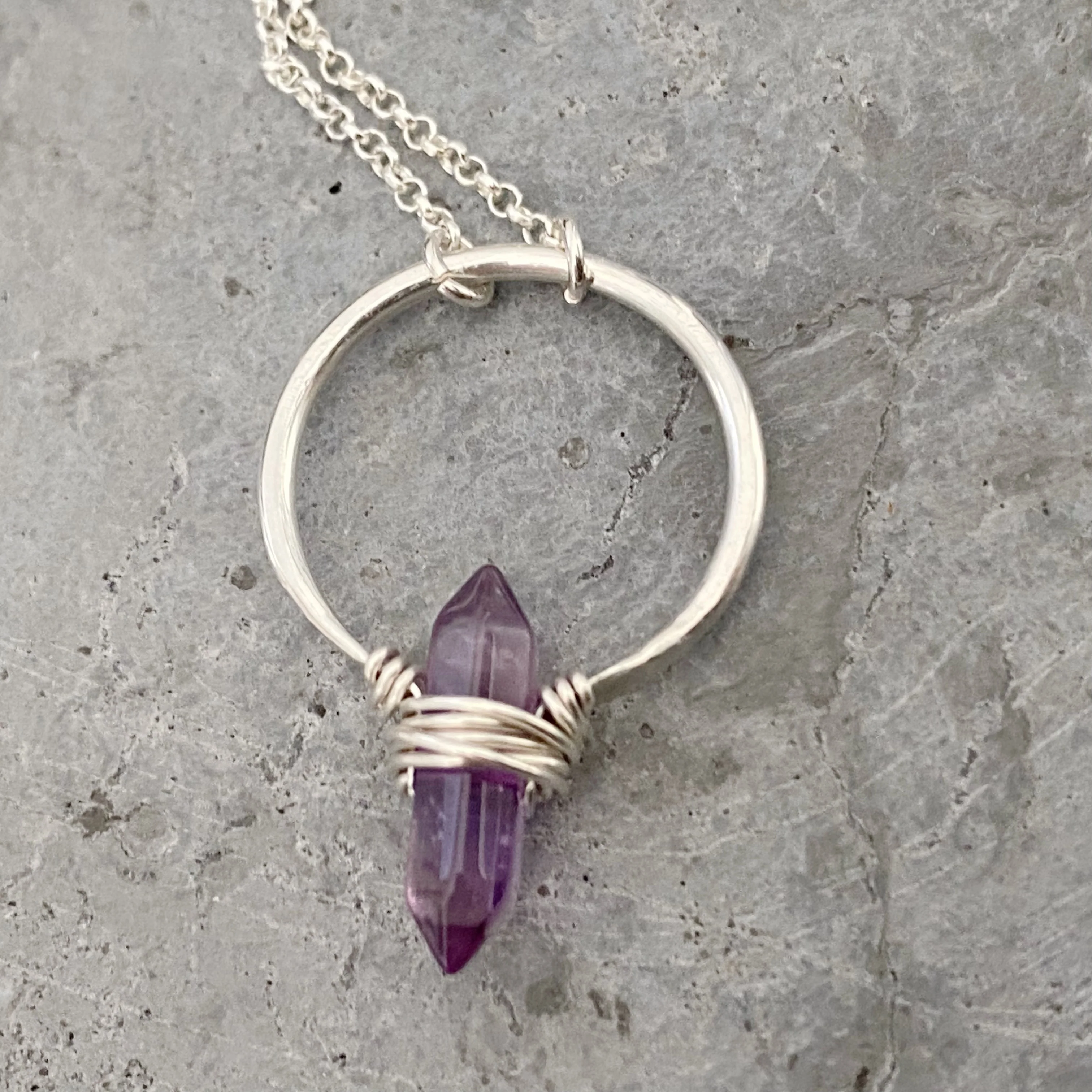 Gold Crest Necklace -Amethyst - Image 9