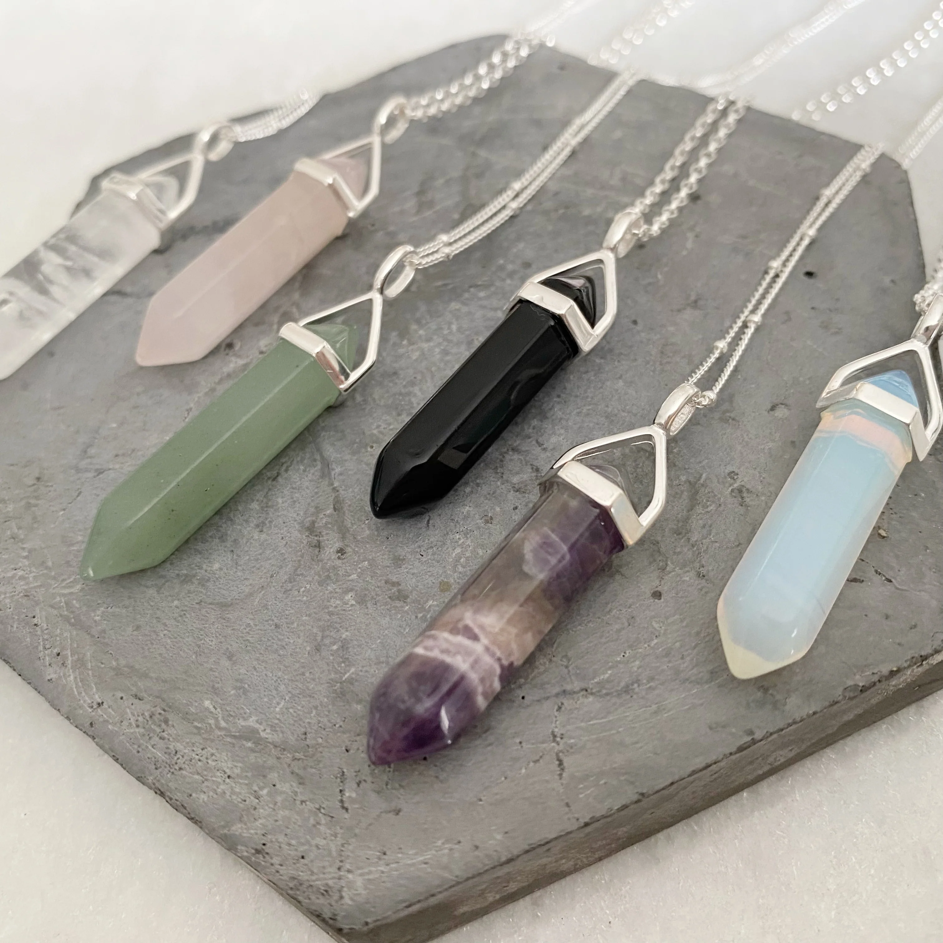 LOVE Healing Crystal Necklace - Rose Quartz - Image 4