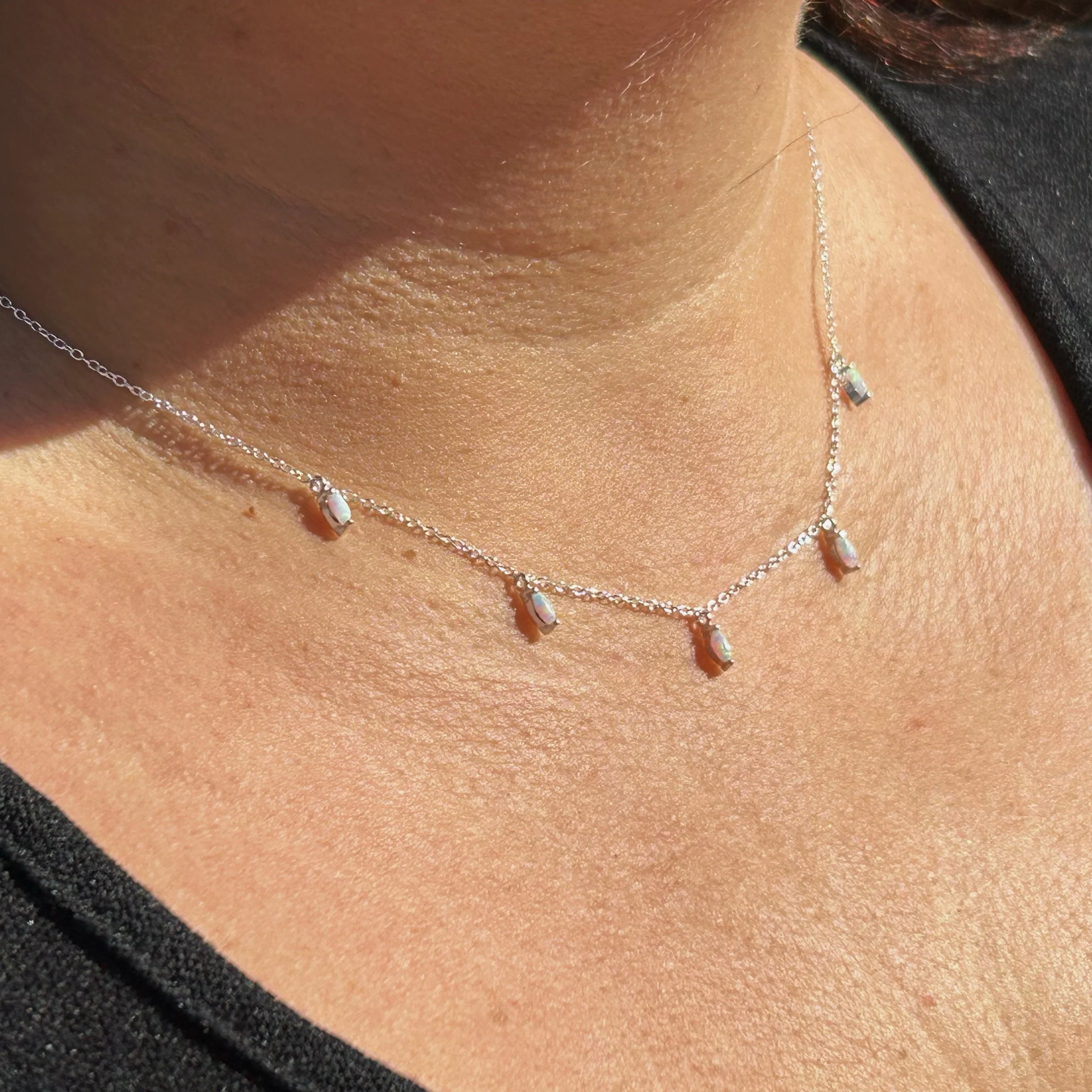 Marquise Blue Opalite Necklace - Image 5