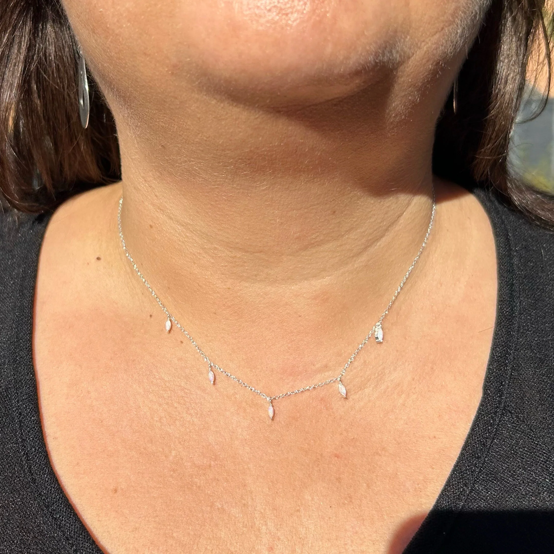 Marquise Blue Opalite Necklace - Image 7