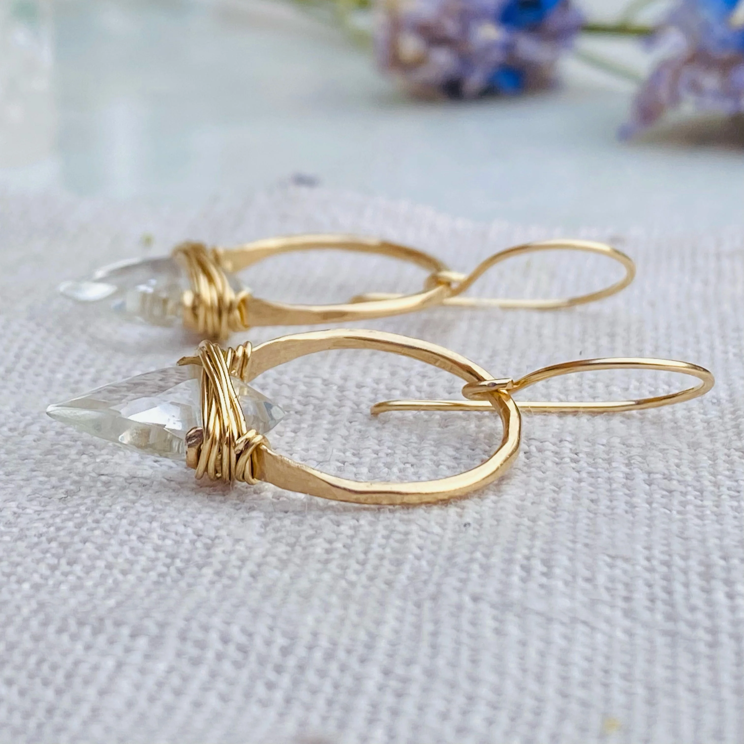 STERLING SILVER ALBATROSS EARRINGS - CRYSTAL QUARTZ - Image 6