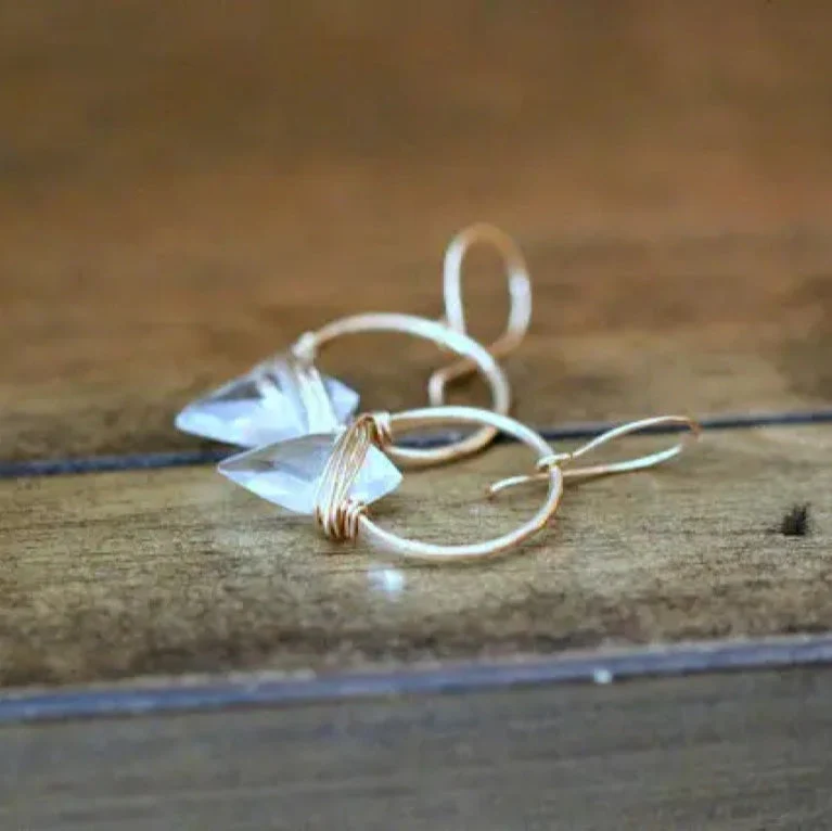STERLING SILVER ALBATROSS EARRINGS - CRYSTAL QUARTZ - Image 8