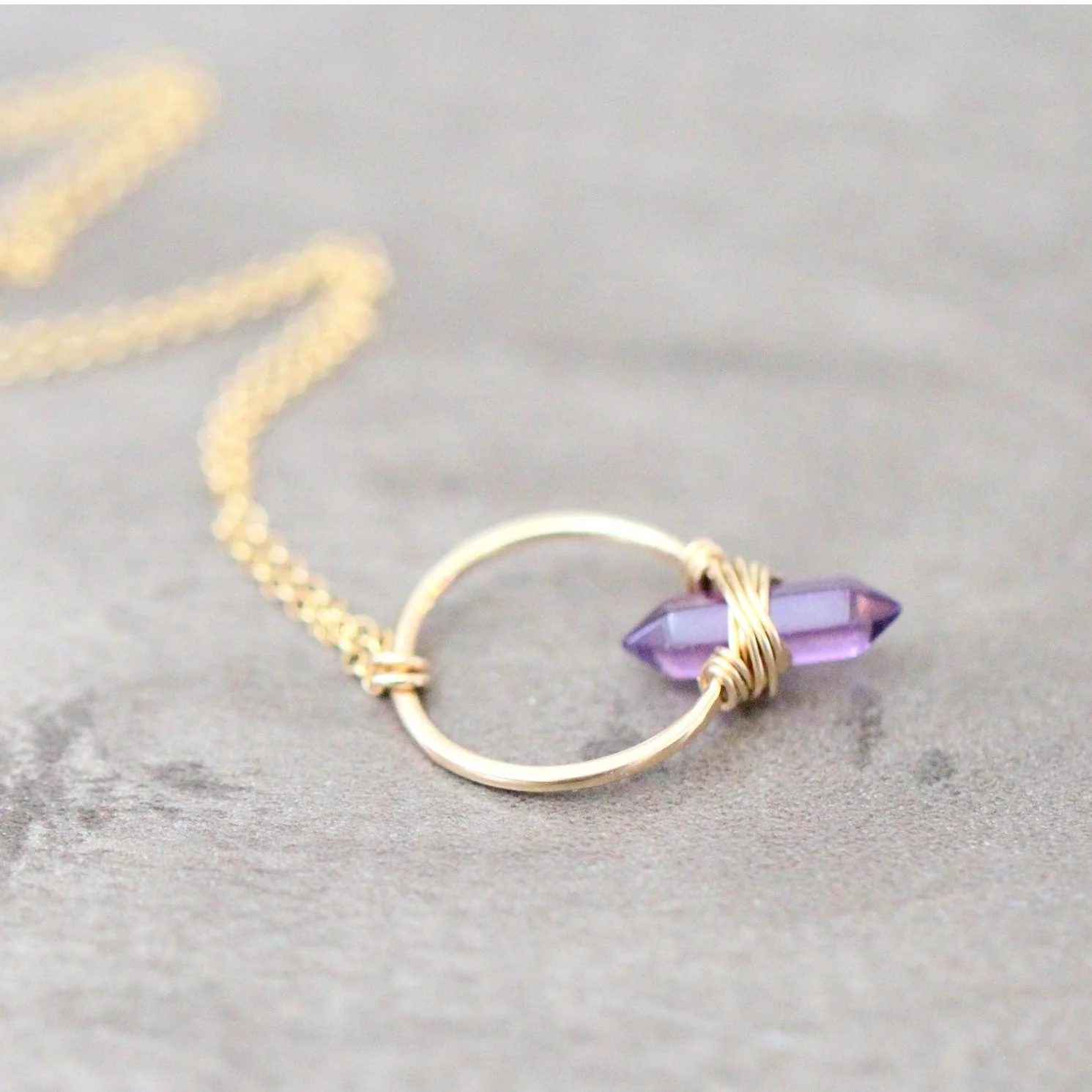 Sterling Silver Crest Necklace -Amethyst - Image 10