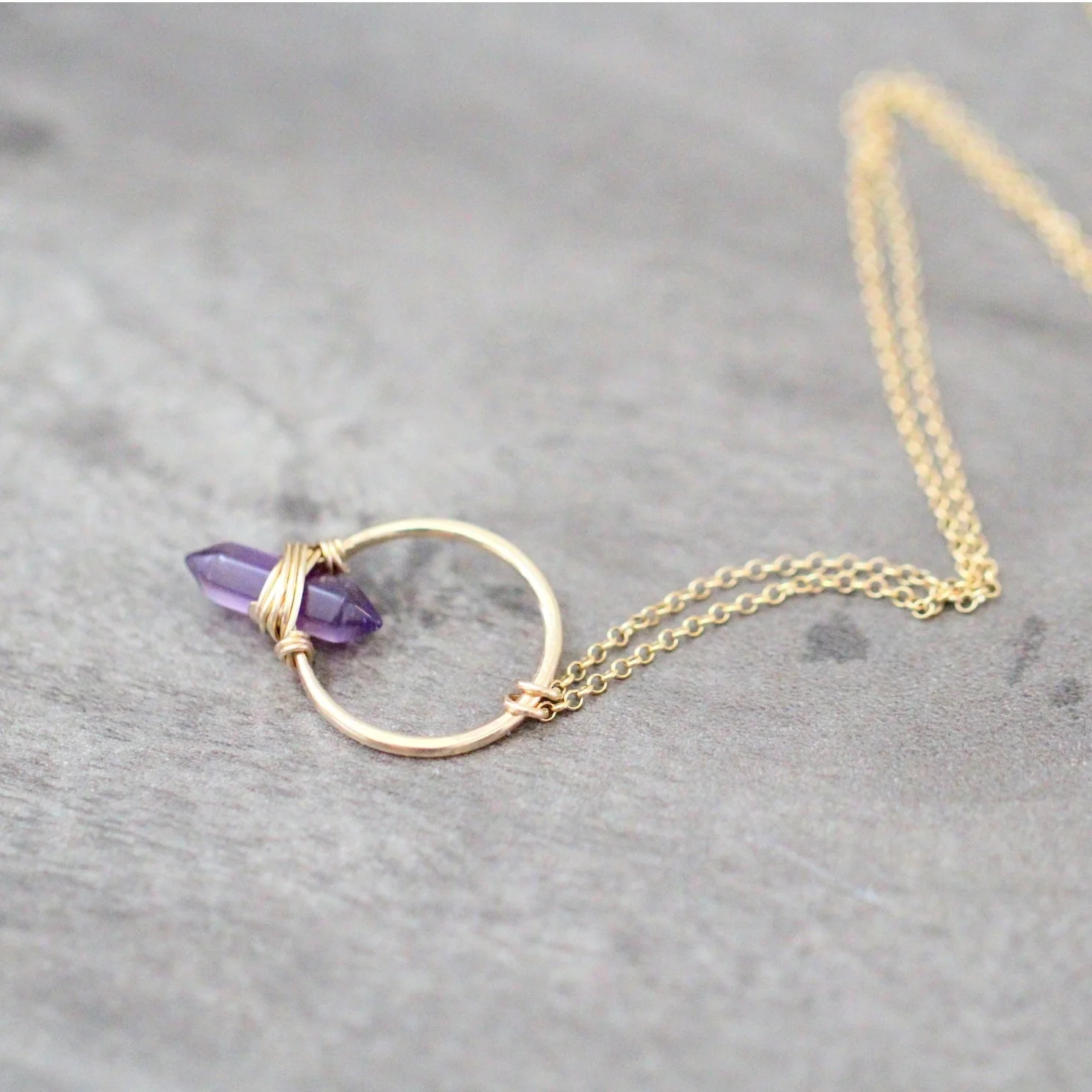 Sterling Silver Crest Necklace -Amethyst - Image 9