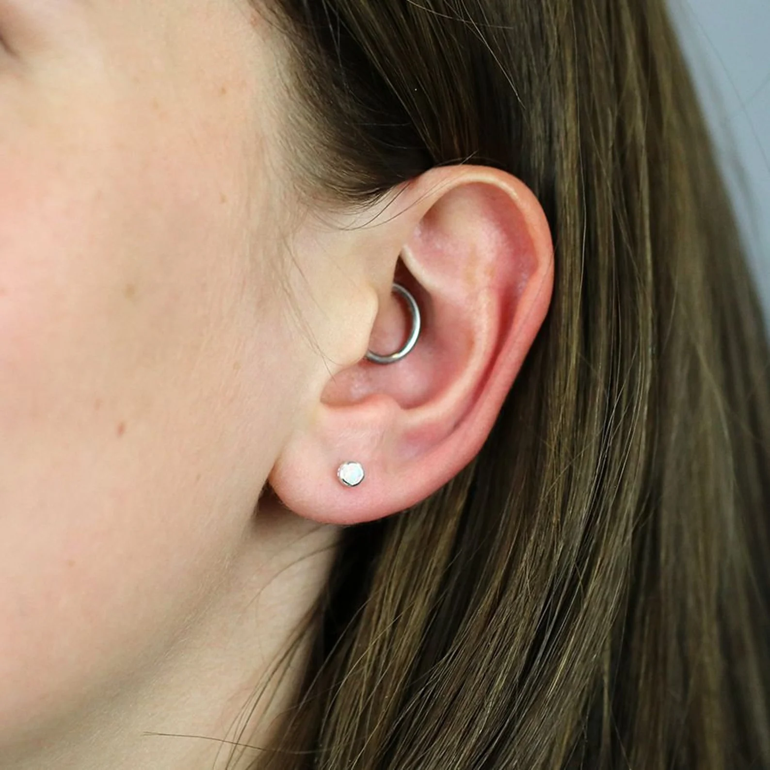 Tiny Opal Stud Earrings - Image 3